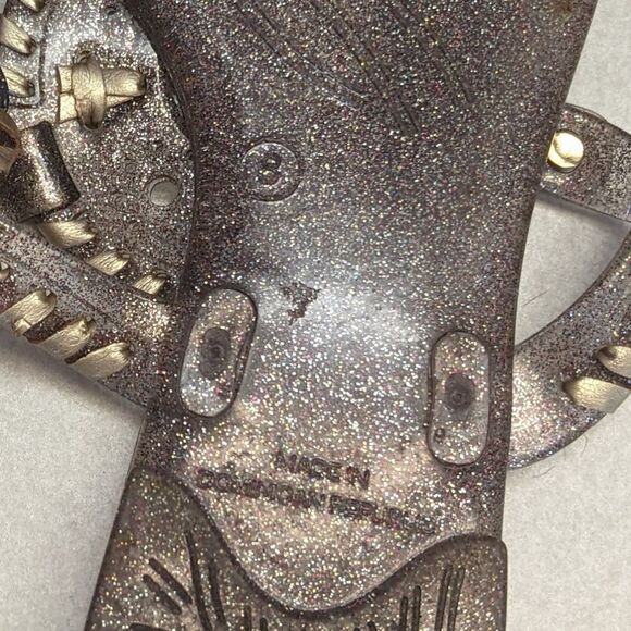 Spartina 449 Jack Rogers Georgica Gold sparkle, slip on sandals 8 - Picture 6 of 6